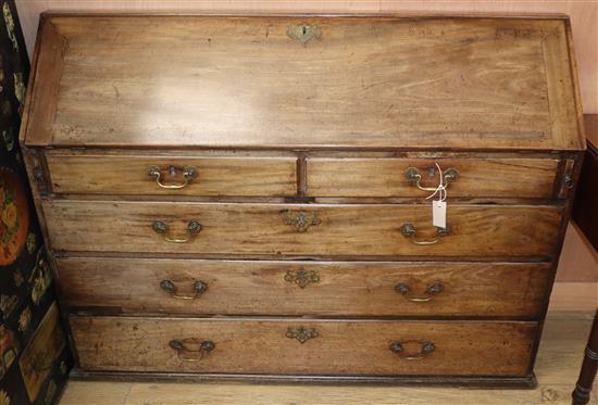 A modified George III mahogany bureau W.138cm